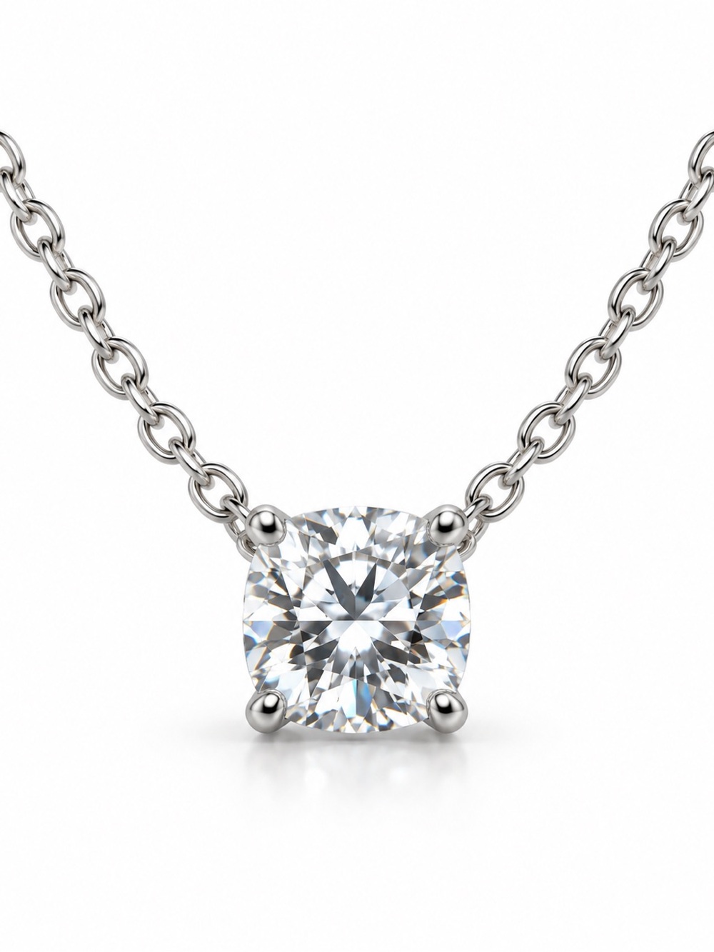 Classic Moissanite Solitaire Necklace | Diamond Tester Passed | NEW
